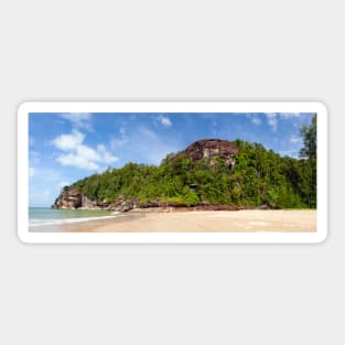 Exotic sand beach and cliffs with forest Sticker